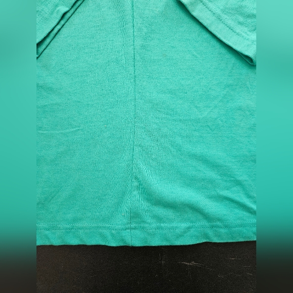Vintage - Oversize Crop Top - Cotton - NWOT - Turquoise - Size XL - Picture 5 of 10